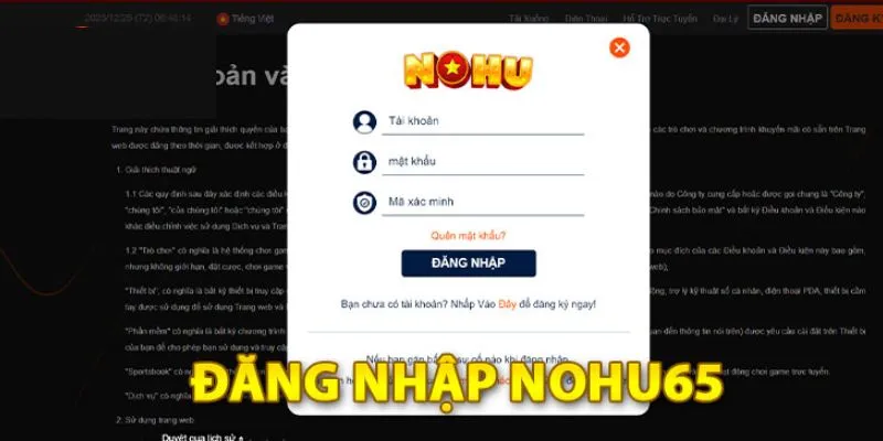 Hướng dẫn khắc phục lỗi thường gặp trong đăng nhập Nohu56